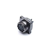 Amphenol LTW LB20-07PMFS-SN8001 Circular Metric Connectors Heavy Duty Shielded Sensor Connector, M20, Metal, 10A, 07 pins, Male Connector, Female Contact, Square, M20*1.0, Screw Thread, Solder, Receptacle, Rear Fastened, Panel Thickness 5, IP68