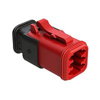 Amphenol SINE Systems AT06-6S-SR01RED Plug 6 Position, Plug, Socket, SR01 Strain Relief (Standard Seal), Red Body