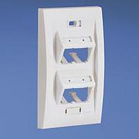 Panduit UICFPSE4WH Electrical Enclosures Faceplate, 4 Port, Executive, Sloped, Ul