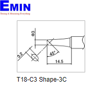 HAKKO T18-C3 Soldering Tip