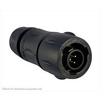 Eaton Souriau-Sunbank UTS6JC8E3AP Plugs Plastic plug, with cable gland backshell, with 3 male solder contacts, IP68/69K in unmated conditions