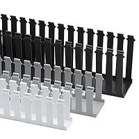 HellermannTyton 181-00319 Slotted Wall Wiring Duct Slotted Wall Wiring Duct, 2.5" x 3", Adhesive, PVC, Black, 120ft/Carton