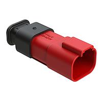 Amphenol SINE Systems AT04-4P-SR01RED Receptacle 4 Position, Receptacle, Pin, SR01 Strain Relief (Standard Seal), Red Body