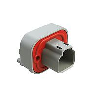 Amphenol SINE Systems AT13-2P-BM04 Connectors RA Flng Mnt PCB Rcpt 2POS Gry Tin Cont