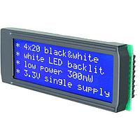 DISPLAY VISIONS EA DIP205B-4NLW Graphic LCD Displays 4x20 DIP Character Display With LED Backlight Blue-White