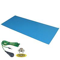 Desco 66211 Anti-Static, Mat DUAL-LAYER RUBBER MAT, LIGHT BLUE 0.060''x24''x36'', W/GRND