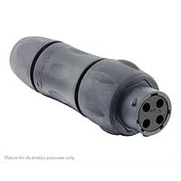 Eaton Souriau-Sunbank UTSX1JC124S Receptacles In line receptacle, with cable gland backshell, for 4 female contacts, IP68/69K