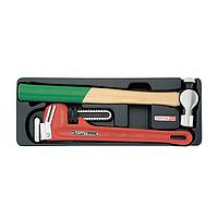 TOPTUL GBAT0201 Pipe Wrench & Ball Peen Hammer Set (14")