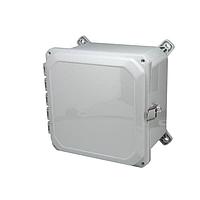 Bud Industries DPH-28725 PC Enclosure Gray Hinged Cover IP68 NEMA 6P PC Enclosure with Adjustable panel height (11.04 X 11.04 X 7.52 In)