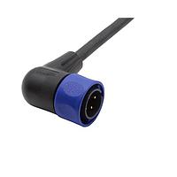 Bulgin PXP4002/005/04P Sensor Cables / Actuator Cables Pre-wired Flex Cable Connector - Right Angle - 5m - 4 Contacts - Plug