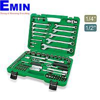 TOPTUL GCAI8202 1/4" & 1/2" DR. Flank Socket Wrench Set (82 pcs; 12PT)