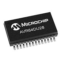 Microchip Technology AVR64DU28-I/SS MCU's 64KB, 8KB RAM, 28p, 24MHz, USB, 10b ADC, 2xUART, SPI, TWI