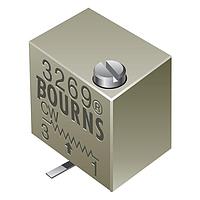 Bourns 3269X-1-501LF 0.25 in Square SMD Trimming Potentiometer 1/4IN 500 OHMS 10% Horizontal Adjust