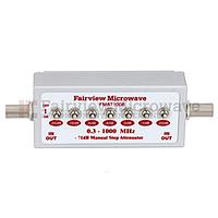 Fairviewmicrowave   FMAT1008 0 to 71 dB Step Attenuator 75 Ohm F Female Connectors Rated From 0.3 MHz To 1,000 MHz in a Toggle Design