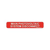 Panduit PPS0106BRMSD-L Main Photovoltaic System Disconnect Solar Label, 1.00" H x 6.00" W, 'Main Ph