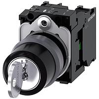 SIEMENS 3SU11304BL111NA0 Keylock Switches KEY SW, 3POS, MTND, KEY REMOVAL IN ALL