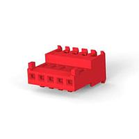AMP Connectors - TE Connectivity 3-644540-5 Receptacle Housing FEED THRU W/TAB 5P red tin 22 AWG