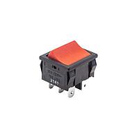 E-Switch RA41G31900 Power Rocker Switch Rocker, DPDT, On-On, Panel Mount, Snap-In, Red