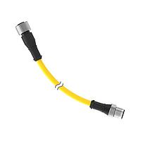 Banner Engineering DEE2R-84D Sensor Cables / Actuator Cables Cordset: Double Ended M12; 8-pin Straight Female; 8-pin Straight Male; 1.22 m 8x22 Yellow PVC Jacket; Nickel-Plated Brass Coupling Nuts