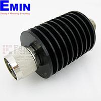 Fairview SA3N10W-06  6 dB Fixed Attenuator N Male To N Female Up To 3 GHz Rated To 10 Watts With Black Aluminum Heatsink Body