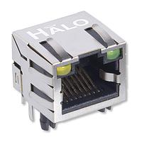 HALO Electronics HCJT1-805SK-L12 Modular Shielded 1X1 Tab Up RJ45 G/Y LED