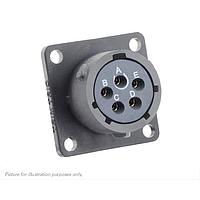 Eaton Souriau-Sunbank UTSX014D5SY Receptacles Square flange receptacle, without backshell, with 5 female PCB contacts, IP68/69K in unmated conditions, keying Y