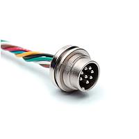 Amphenol Tuchel CA0911G118010 Sensor Cables / Actuator Cables M16 8 Position Male Receptacle, 22AWG, UL1569 300V, Front Mounted, 1 Meter