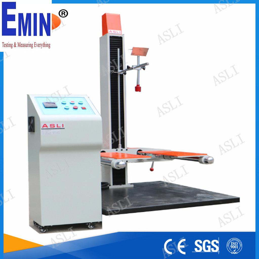 Industrial drop testing equipment used for controlled package and product impact evaluation
