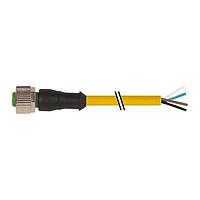 Murrelektronik 7000-12221-0140500 Connectors M12 female 0 with cable, PVC 4x0.34 ye UL/CSA 5m