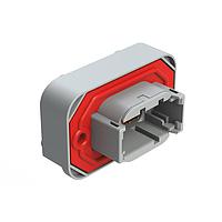 Amphenol SINE Systems ATM13-08PA-BM02 8-Way RA Flng Mnt PCB Rcpt 8POS Gry Gld Cont A