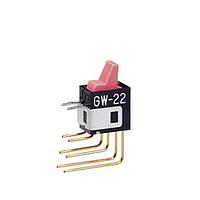 NKK Switches GW22LCV Paddle Switches DPDT ON-ON RED VERT PADDLE ACTUATOR