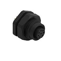 Wurth Elektronik 643220100408 Receptacles WRCIRC M12  Screw  Coding A  Panel PCB  Plastic Straight with Panel Nut M16  Female connector, polarity 8