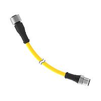 Banner Engineering DEE2R-88D Sensor Cables / Actuator Cables Cordset: Double Ended M12; 8-pin Straight Female; 8-pin Straight Male; 2.44 m 8x22 Yellow PVC Jacket; Nickel-Plated Brass Coupling Nuts