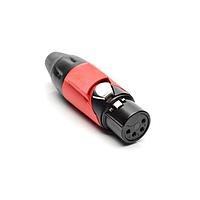 Amphenol Audio AX4FB2M Connectors 4P SOCKET F PLUG BLK W RED MRK SLEEVE