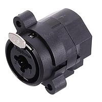 Amphenol Audio ACJC5V BULK Receptacles 1/4" XLR Dual Chassis Mount C Type Mono Vert PCB Latch  Non-switchXLR Ground