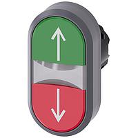 SIEMENS A6X30138606 Flat Button ILLUMINATED TWIN PUSHBUTTON. GREEN. RED