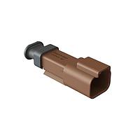 Amphenol SINE Systems AT04-2P-SR01BRN Receptacle 2 Position, Receptacle, Pin, SR01 Strain Relief (Standard Seal), Brown Body