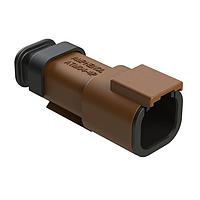 Amphenol SINE Systems ATM04-4P-SR01BN Connectors 4 Position, Receptacle, Pin, Strain Relief End Cap, Brown Body