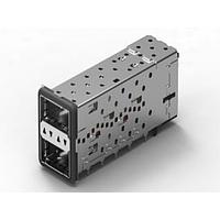 AMP Connectors - TE Connectivity 2085945-3 QSFP+ QSFP+ Assy, 2x1 Gskt 4LP-All, Stacked