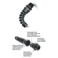 Heyco 3255 Liquid Tight FLEX LTF 3/8 NPT GRAY NO NUT
