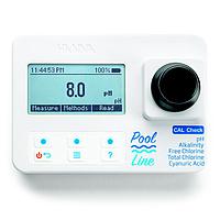 HANNA HI971044 Pool Line Free & Total Chlorine, Cyanuric Acid, and pH Portable Photometer with CAL Check - meter only