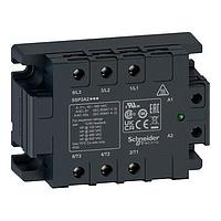 SCHNEIDER SSP3A250P7RT SSR three phase relay, Harmony Solid State Relays, 50A, panel mount, random switching, thermal pad, input 90280V AC, output 42660V AC