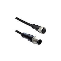Amphenol LTW MSAS04ML-SASFL-SB010 Sensor Cables / Actuator Cables M12 Circular Metric Connector, A Code, Metal, 4A, 04 pins, Male Connector, Male Contact, Straight-to-Straight, Screw Thread, Overmolded Double Ended, Length 10000mm, IP68 / IP69K