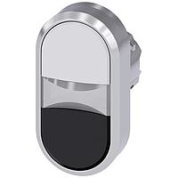 SIEMENS A6X30141136 Flat Button ILLUMINATED TWIN PUSHBUTTON. WHITE.BLACK