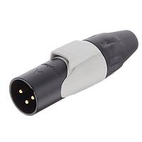Amphenol Audio AX3MB8M-AU Cable Connectors 3P PIN M PLUG BLKGLD W GRY MRK SLV