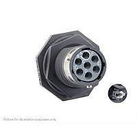 Eaton Souriau-Sunbank UTGX710D7SW32 Receptacles Jam nut receptacle & hold down clips,without backshell, with 7 female PCB contacts, IP68/69K in unmated conditions, keying W