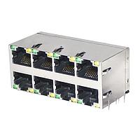 Stewart Connector SS-74500-012 Modular Connectors / Ethernet Connectors 2x4 Shielded Upper Bi-color LED, OR/G