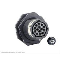 Eaton Souriau-Sunbank UTGX712D14S32 Receptacles Jam nut receptacle & hold down clips,without backshell, with 14 female PCB contacts, IP68/69K in unmated conditions