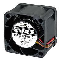 Sanyo Denki 9GA0312G3D001 Axial DC Axial Fan, 38x38x28mm, 12VDC, High Performance, Low Power, Lock Rotor Sensor