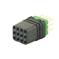 Eaton Souriau-Sunbank 8MQ2M1220UC046E Modular Connectors - Push Pull MQuick module, unsealed, with female straight PCB contacts, tin lead free plated